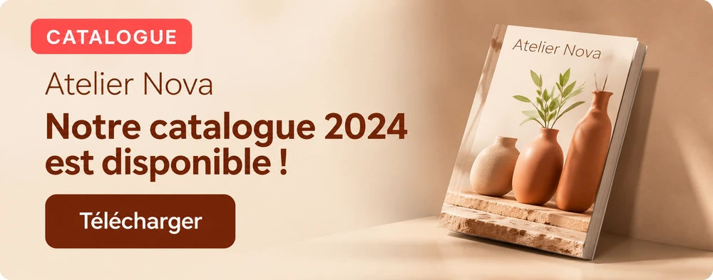 Exemple fictif de bannière Atelier Nova : Notre catalogue 2024 est disponible.