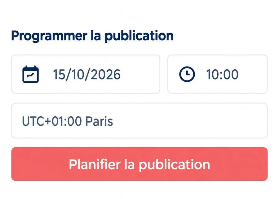 Étape 3 : choix de la date et de l’heure de publication.